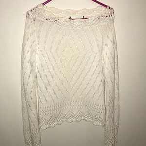 White Crocheted sweater